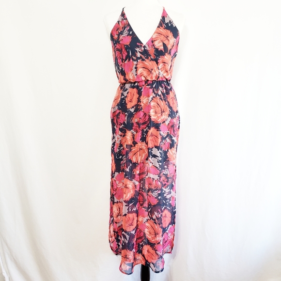 LUSH Red Floral Surplice Maxi Dress - Picture 2 of 6